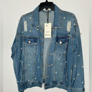 Redial distress denim jacket size medium